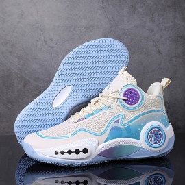 Men'S Casual Sports Basketball Shoes | Strong Grip, Shock Absorption and Rebound, Outdoor Use, Upper, Rubber Sole, Lace Closure, Round Toe, All-Season