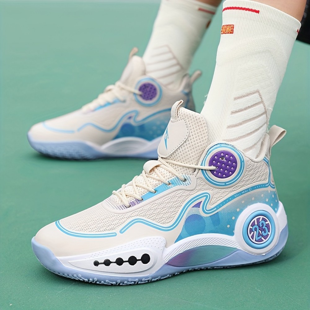 Men'S Casual Sports Basketball Shoes | Strong Grip, Shock Absorption and Rebound, Outdoor Use, Upper, Rubber Sole, Lace Closure, Round Toe, All-Season