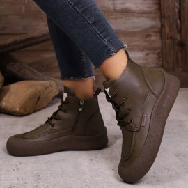 Women' & Unisex Korean-Style High-Top Sneaker - Upper & PVC Sole, Slip-Resistant -Terrain Traction, -Season Outdoor Shoes Suitable for Casual Wear,, Urban Style - Wear-Resistant