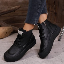 Women' & Unisex Korean-Style High-Top Sneaker - Upper & PVC Sole, Slip-Resistant -Terrain Traction, -Season Outdoor Shoes Suitable for Casual Wear,, Urban Style - Wear-Resistant