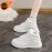 Thick-fabricated Warm-up High-top Fashionable Casual Sneakers, White Sneakers, Canvas Shoes
