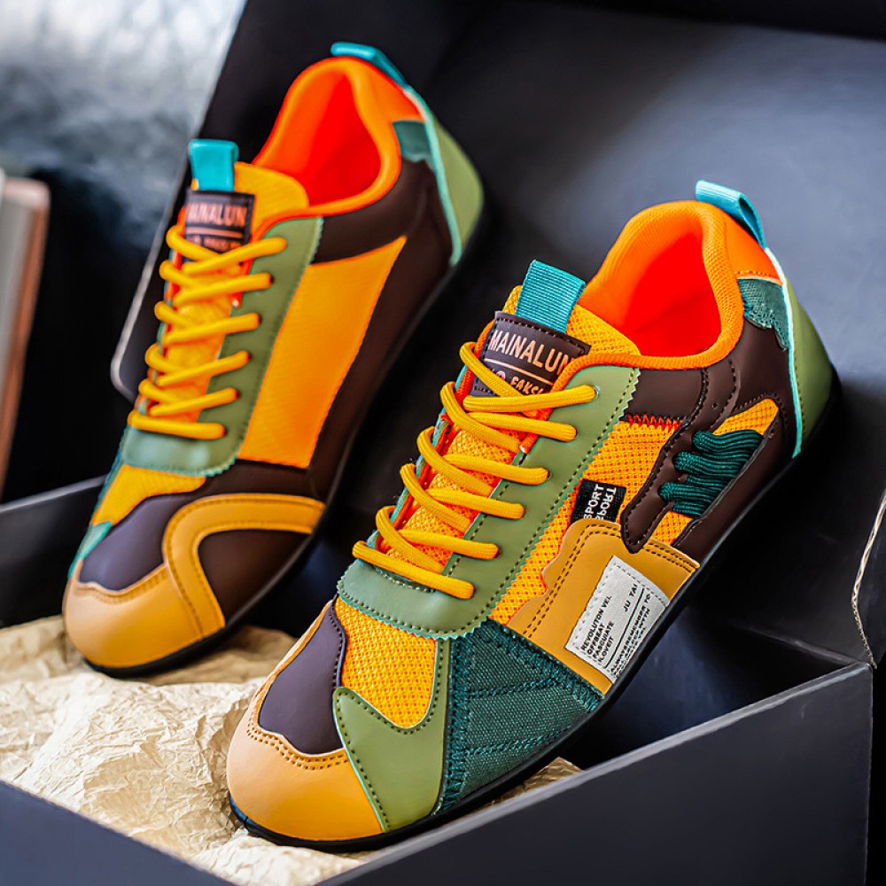 Men's Minimalist Mid-Top Sneakers - Breathable Board Shoes with Sole & Microfiber, Lace-Up Casual Sports Shoes Suitable for Spring/Autumn, Spring Summer New Model (Color Options)