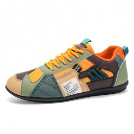 Men's Minimalist Mid-Top Sneakers - Breathable Board Shoes with Sole & Microfiber, Lace-Up Casual Sports Shoes Suitable for Spring/Autumn, Spring Summer New Model (Color Options)