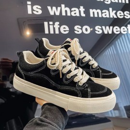 Men's Burgundy Platform Sneakers - Chunky Low-Top Skate Shoes with Lace-Up Closure, Round Toe & PU Sole - Winter-Ready American Street Style for Skateboarding, Casual Wear - Heavy-Sole (No Needed) - Versatile