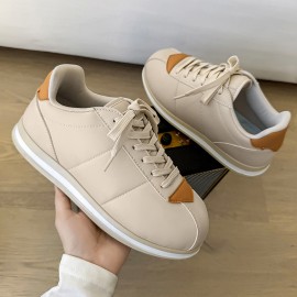 Men's Low-Top Sneakers Bread Shoes - Upper & Sole, Lace-Up Round Toe Casual - Versatile Bread-Color (//) for Casual Attire - Comfortable Bread Style Shoes for Men