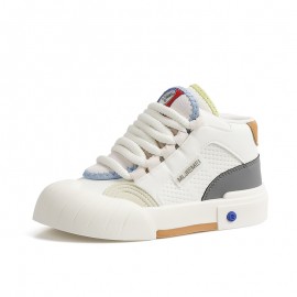 Women's Fall High Top White Sneakers Platform Height Increase Design Fashion Casual Skate Shoes