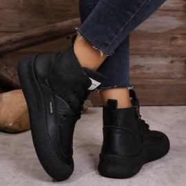 Women' & Unisex Korean-Style High-Top Sneaker - Upper & PVC Sole, Slip-Resistant -Terrain Traction, -Season Outdoor Shoes Suitable for Casual Wear,, Urban Style - Wear-Resistant