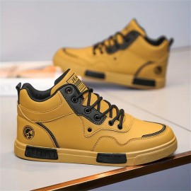 Men'S High-Top Sneakers Suitable for Outdoor Travel, Fashionable for All Seasons, Versatile for Walking And Skateboarding, Comfortable And Durable, Available in Large Sizes