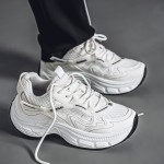 Trendy Ins Thick-Soled Niche Shoes | Casual Men'S Shoes Size 39, Upper, PVC Sole, Fabric Insole, Slip-On Closure, All-Season