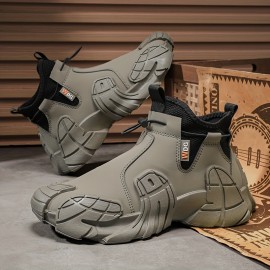 Men's Mid-Top Outdoor Large Size Trendy Versatile Thick-Soled Wear-Resistant Fashion Casual Sneakers