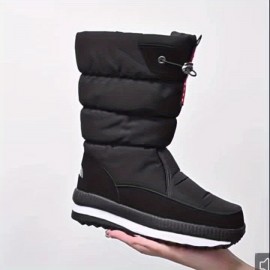 Winter New Thickened Fleece Drawstring Warm Locking Snow Boots for Women High Quality Non-Slip Outdoor Fishing Long Boots Height Increasing Shoes Plus Size Women's Shoes